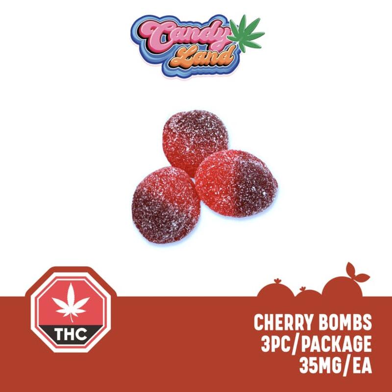 Candy Land - Cherry BOMB 105mg THC (3 Pieces/35mg ea)