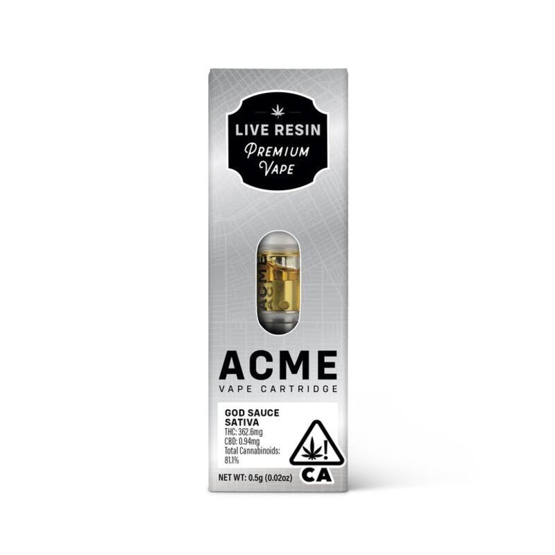 ACME God Sauce Live Resin Cartridge (Sativa)