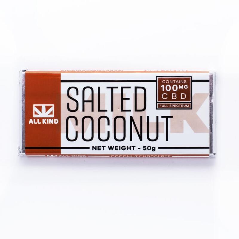 All Kind 100MG CBD Salted Coconut Chocolate Bar