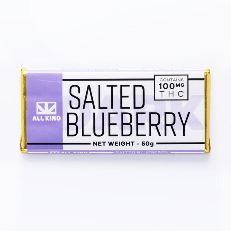 All Kind Salted Blueberry Chocolate Bar 100MG THC