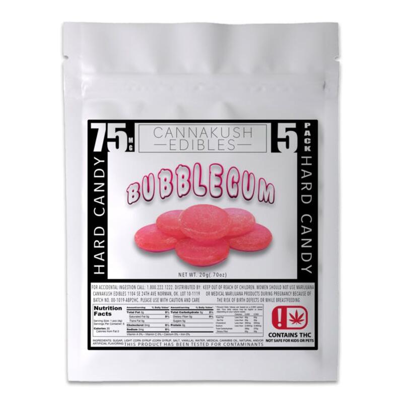 Bubble Gum Hard Candy - 75mg
