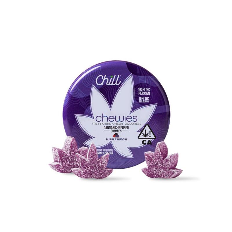 Chill Chewies Gummies - Purple Punch 100mg THC