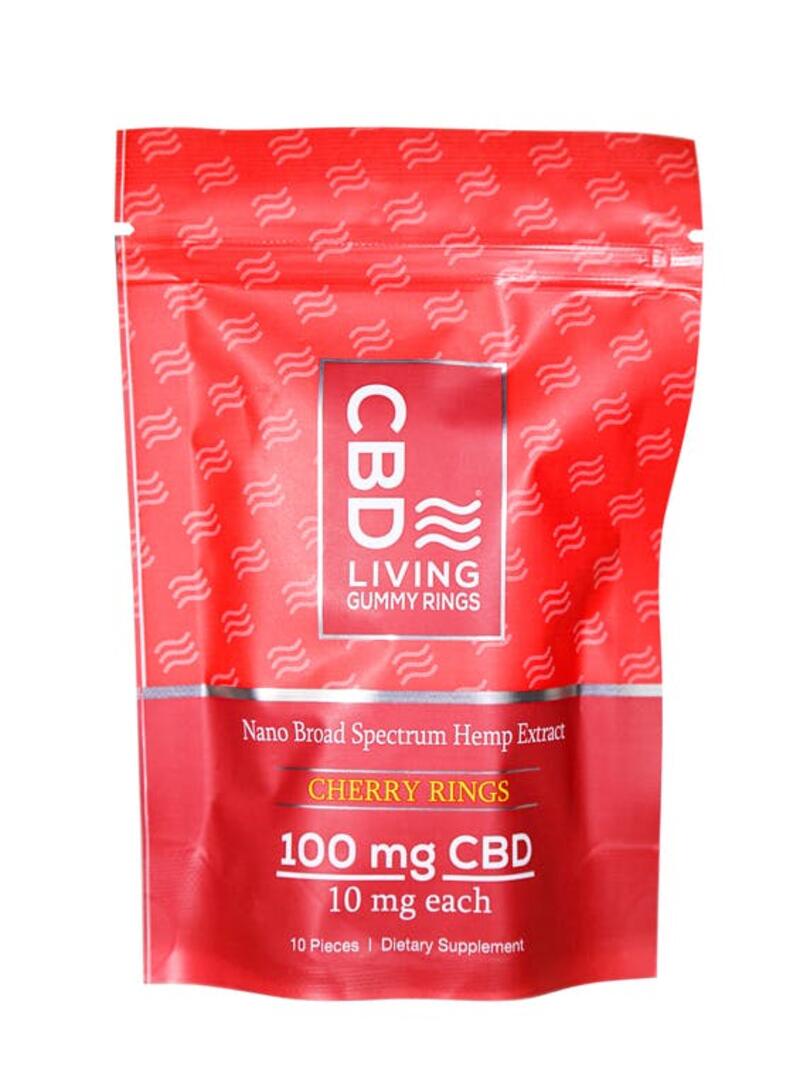 CBD Living Cherry Gummy Rings Bag 100mg