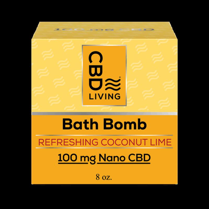 CBD Living Bath Bomb 100mg Coconut Lime