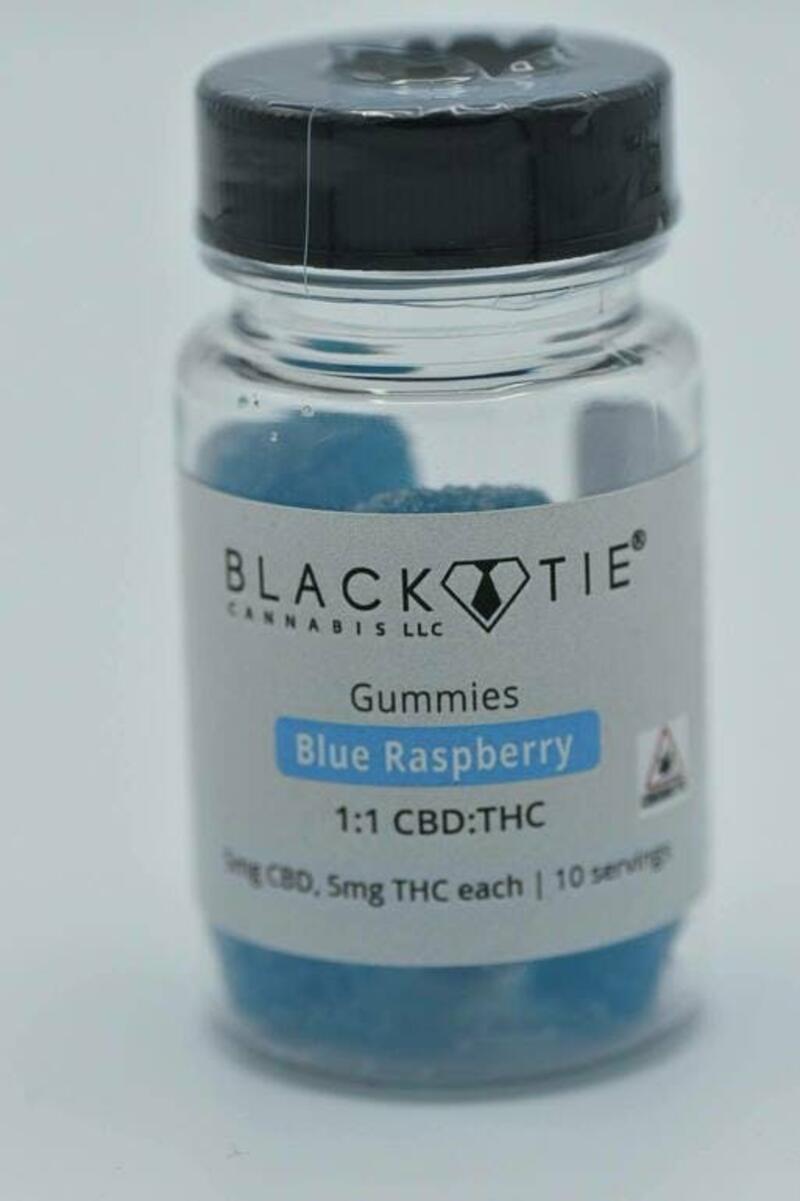 Black Tie CBD:THC Blue Raspberry Gummies