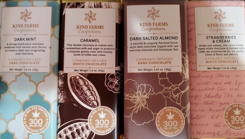 Kind Farms - Dark and White Chocolate Bars Various Flavors (300mg)