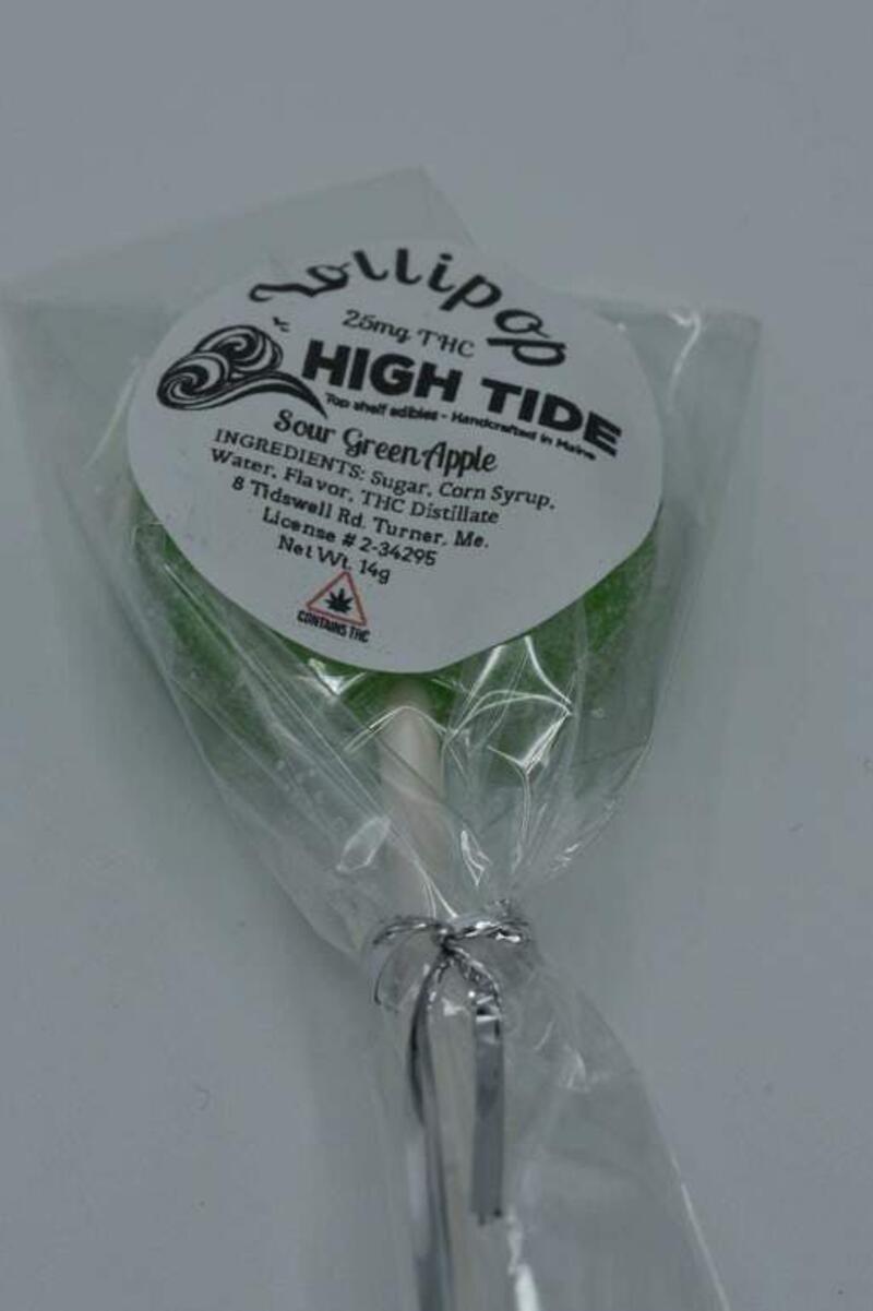 High Tide 25mg Sour Green Apple Lollipop