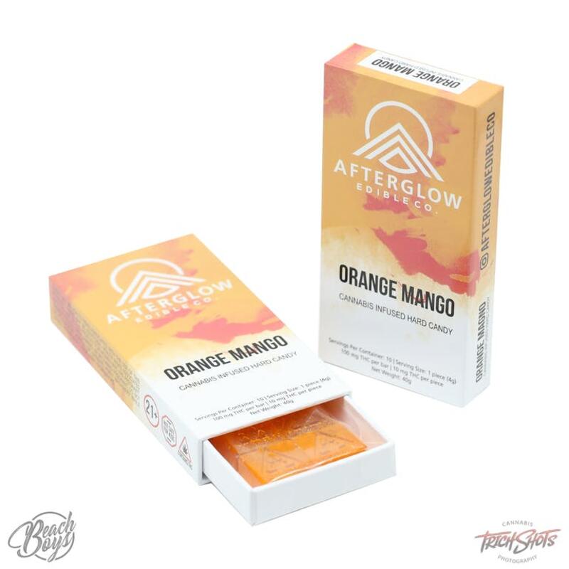 100mg Orange Mango Hard Candy (10-pack) - Afterglow Edibles
