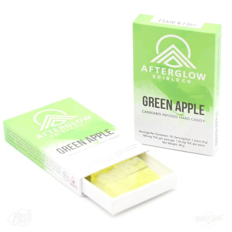 100mg Green Apple Hard Candy (10-pack) - Afterglow Edibles