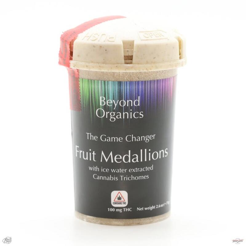 138mg Ice Water Hash Infused Fruit Medallions (10-pack) - Beyond Organics