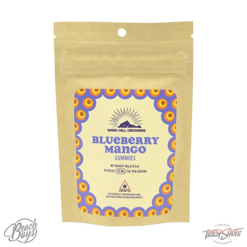 100mg Blueberry Mango Full Spectrum Gummies 10-pack - Wind Hill Growers