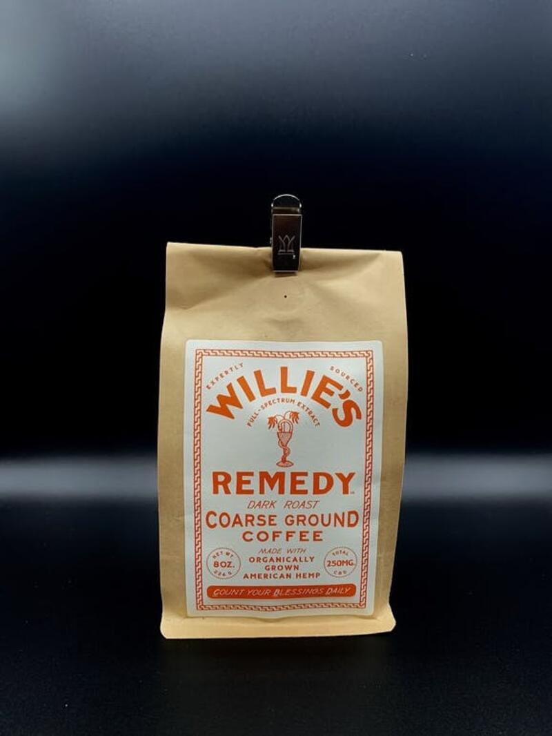 250mg CBD Dark Blend Ground Coffee 8oz - Willie's Remedy