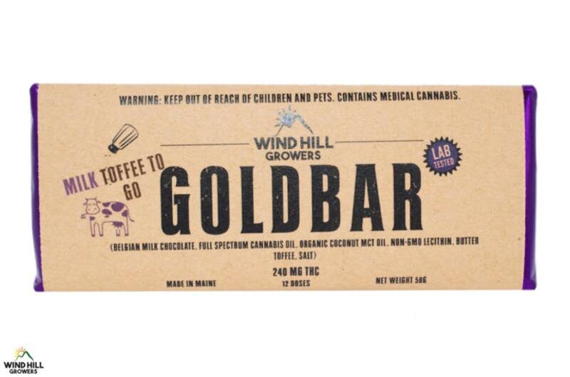 240mg Gold Bar Milk Chocolate & Toffee- Wind Hill Growers