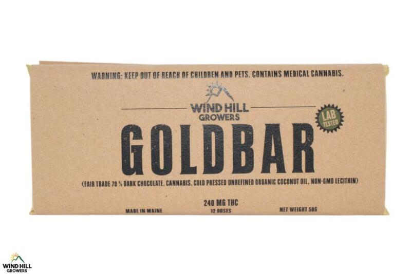 240mg Gold Bar Classic Dark Chocolate- Wind Hill Growers