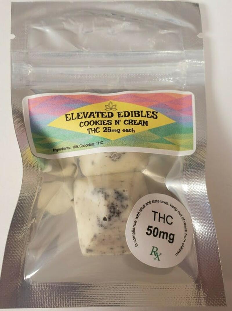 ELEVATED EDIBLES CHOCOLATE PYRAMIDS THC 50MG