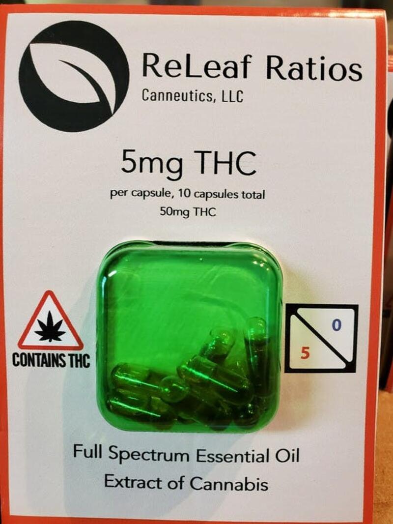 Releaf Ratio Capsules 5MG THC