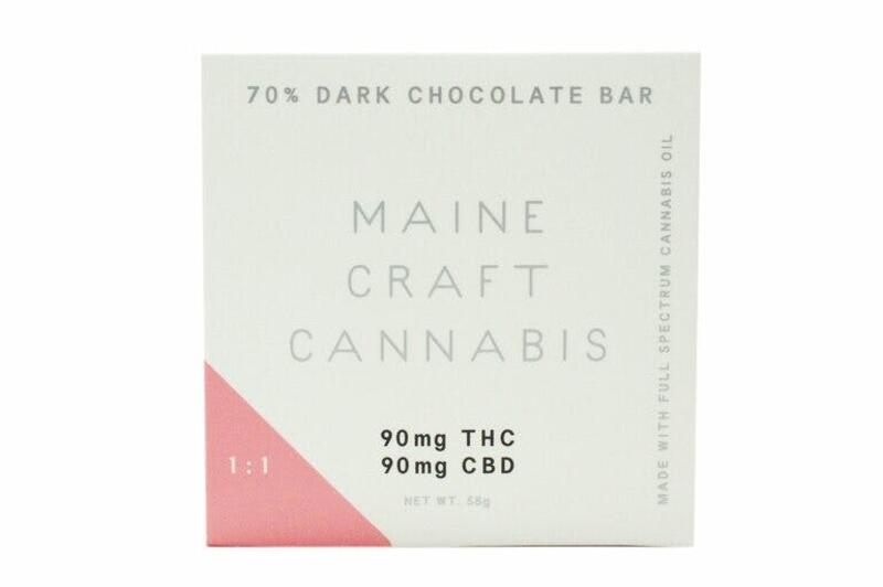 180mg 1:1 Full Spectrum Chocolate Bar - Maine Craft Cannabis