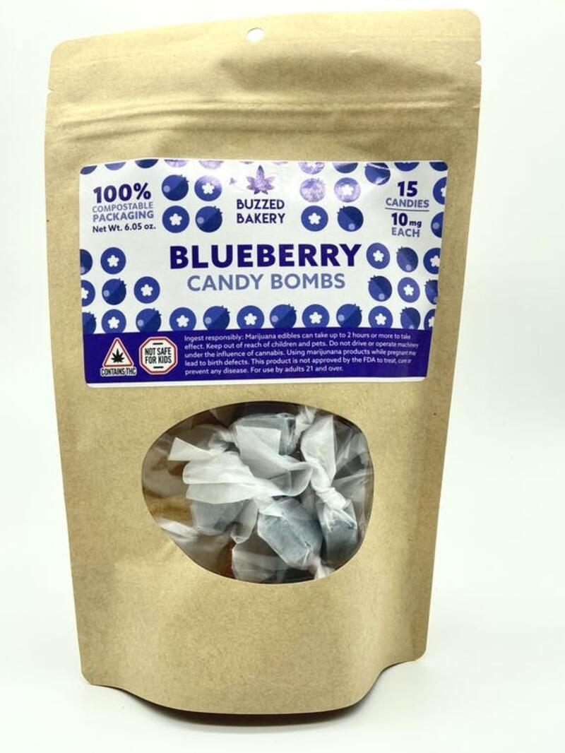 Buzzed Bakery Blueberry Candy Bombs 150mg