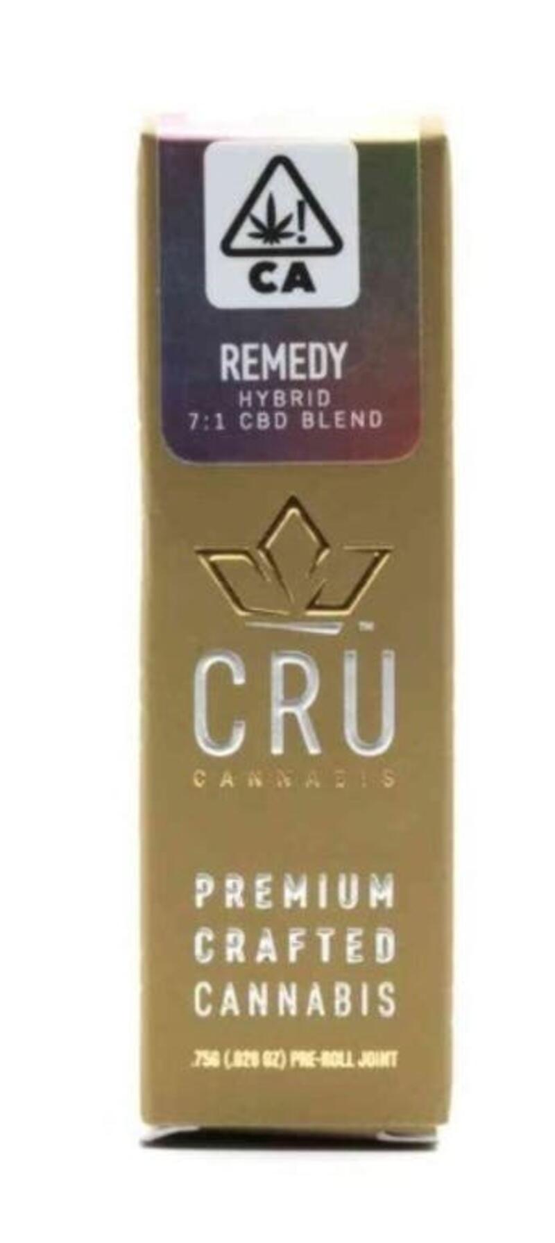 CRU - Remedy - 7:1 - CBD Flower Preroll (EX)