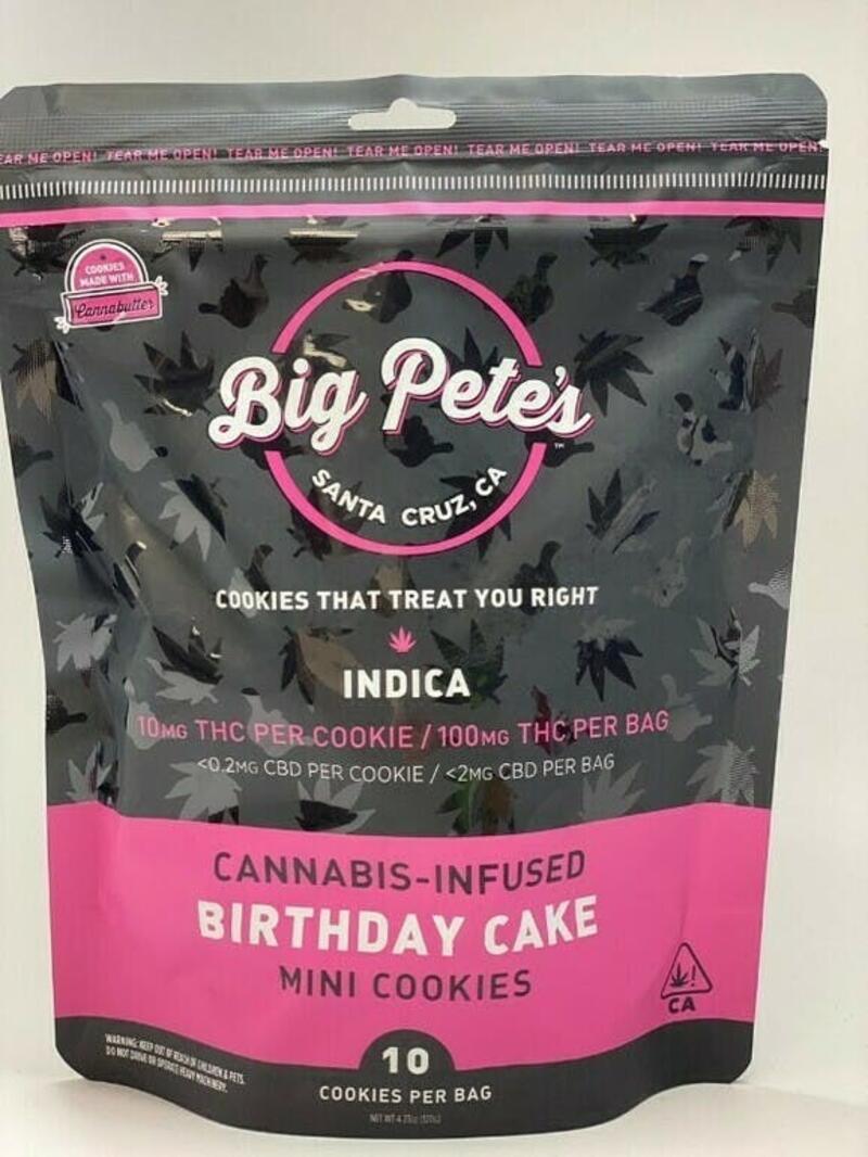 Big Petes - Birthday Cake Cookies - 100mg Indica
