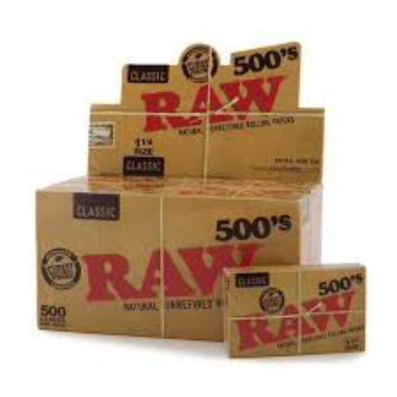 RAW Classic 500's 1 1/4 Rolling papers