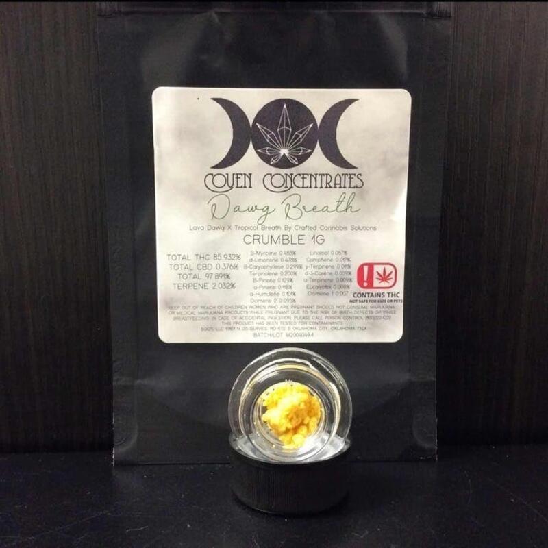 Coven Concentrates- God's Kush Crumble 1 gram