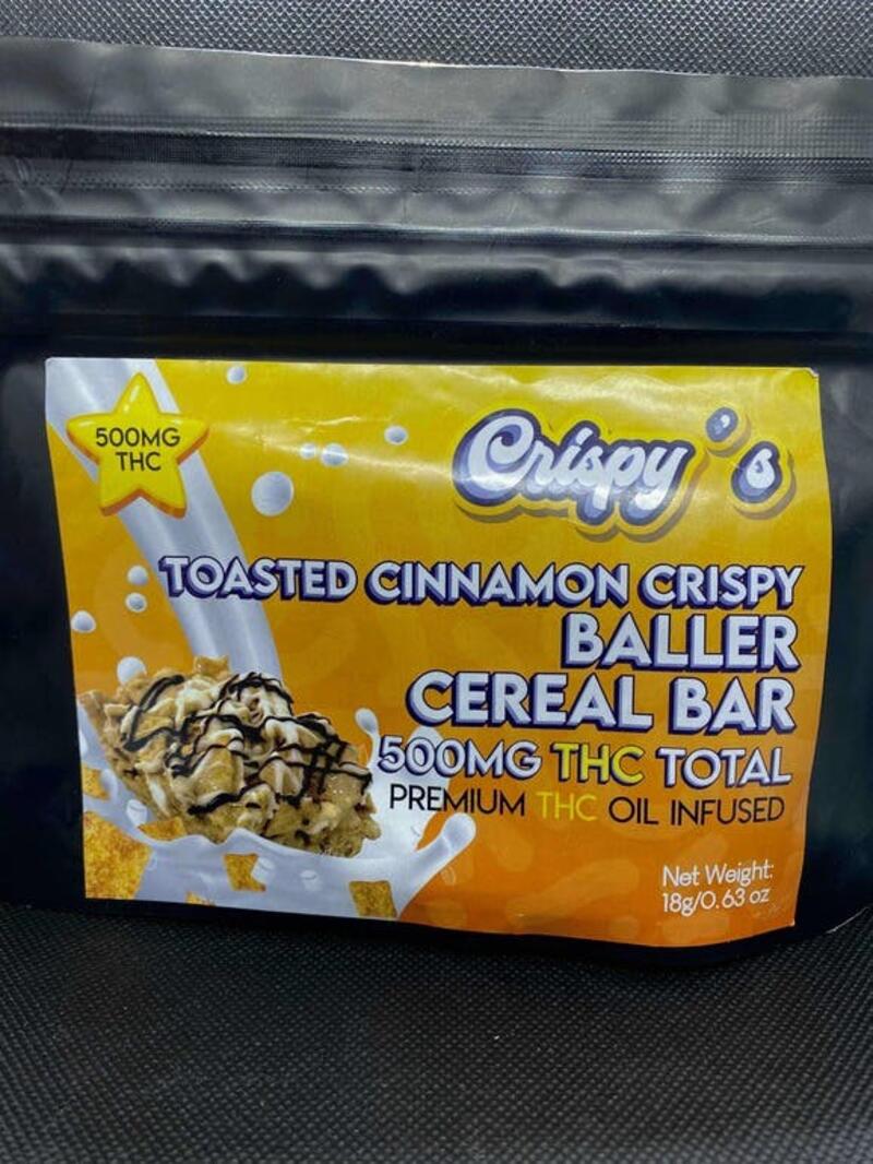 crispys toasted cinnamon baller bar 500mg