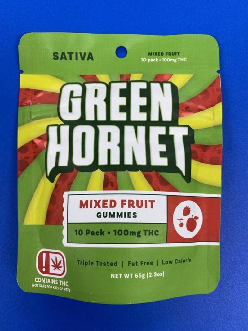 GREEN HORNET MIXED FRUIT SATIVA GUMMY 100MG