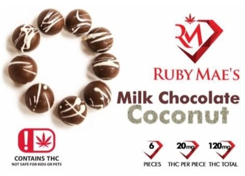 Ruby Mae's Coconut Filled Chocolate 120mg