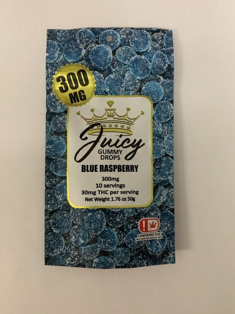 Juicy Gummy Drops 300MG - Blue Raspberry