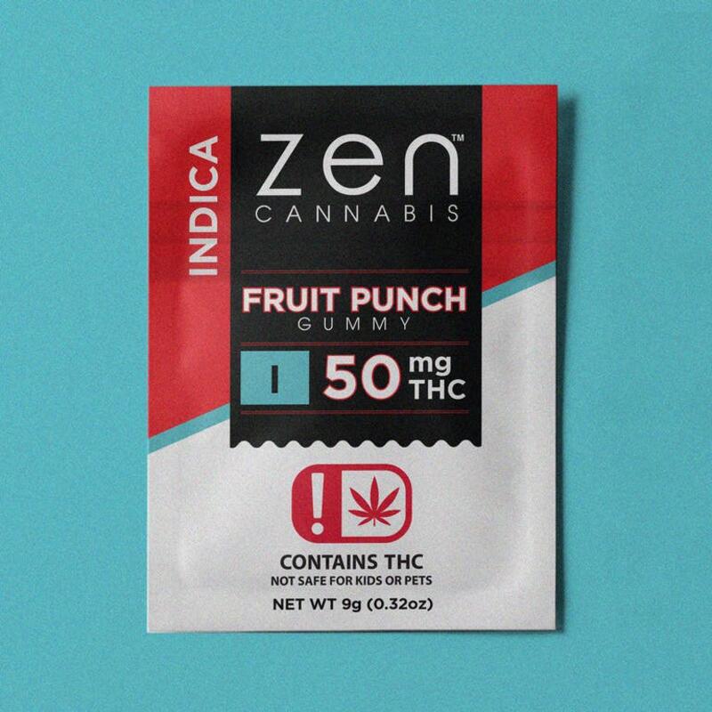 Fruit Punch Indica 50mg THC Gummy