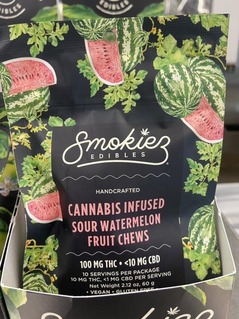 Smokiez Edibles - Sour Watermelon Fruit Chews 100 MG (OTD - TAX INCLUDED)