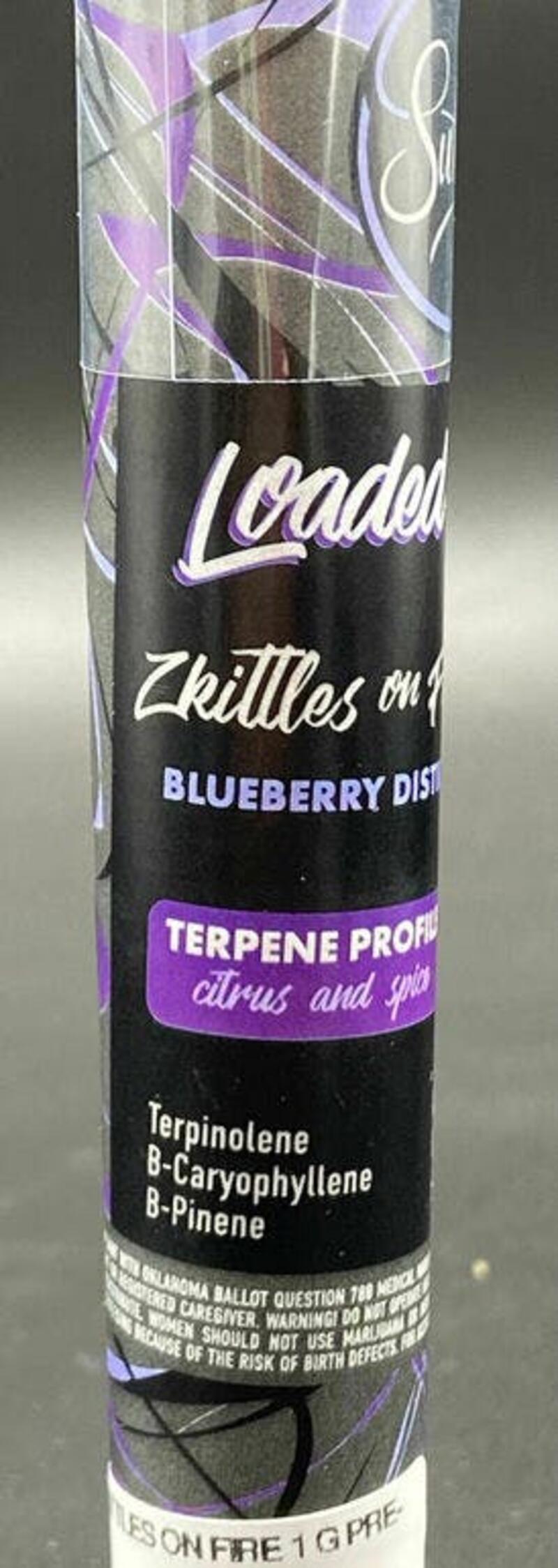 Sublime - Zkittles on Fire "Blueberry Distillate Infusion" Loaded Joint 1g (OTD - TAX INCLUDED)