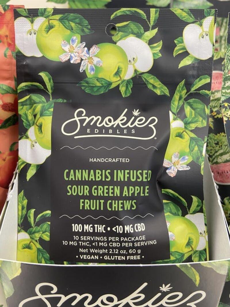 Smokiez Edibles - Sour Green Apple Fruit Chews 100 MG (OTD - TAX INCLUDED)