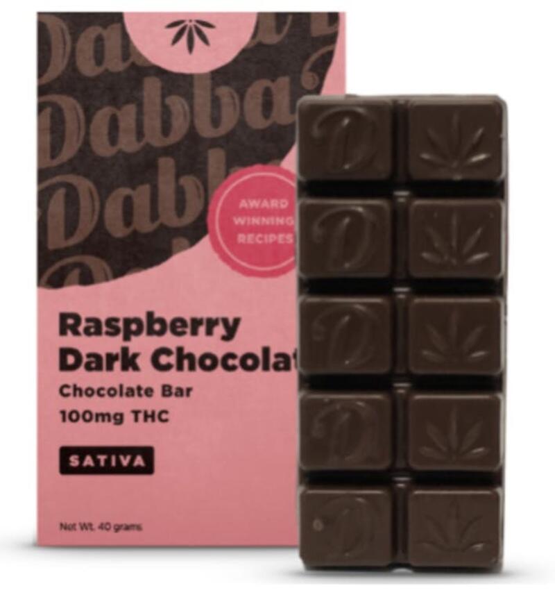 Dabba Raspberry Dark Chocolate Bar - 100mg - Sativa