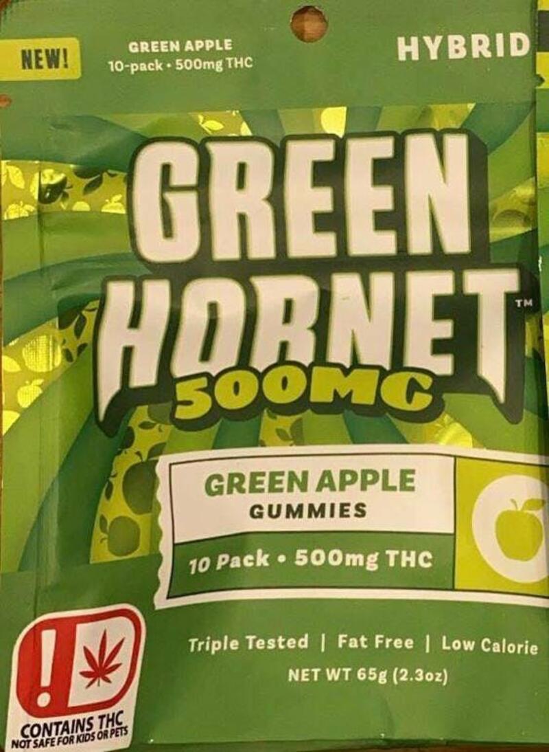 Green Hornet- 500mg Hybrid Gummies - Green Apple (TAX INCLUDED)