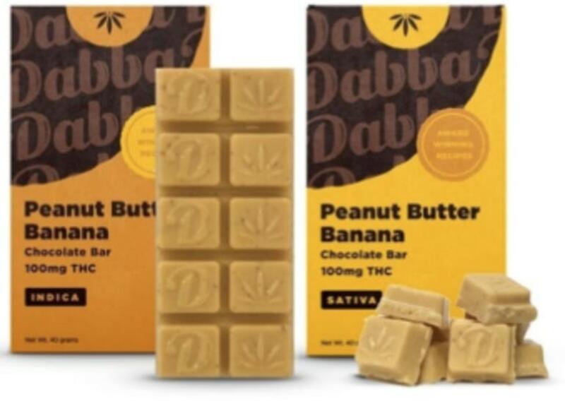 Dabba Peanut Butter Banana Chocolate Bar - 100mg - Sativa
