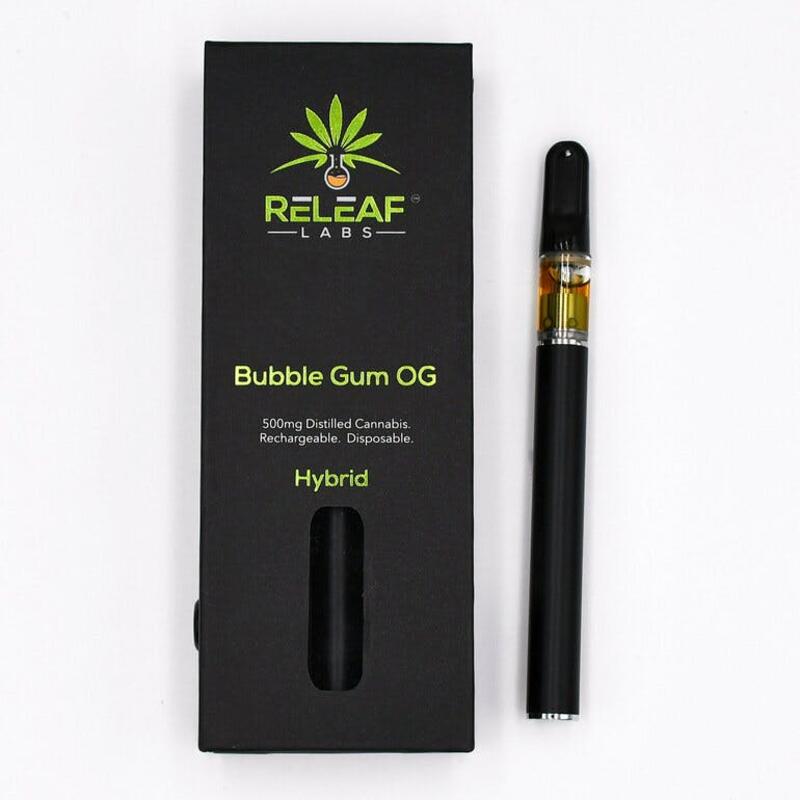 $19.99 0.5g Bubble Gum OG Disposable Releaf Labs