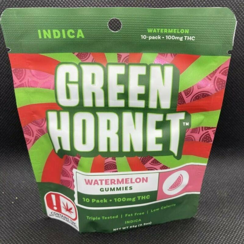 Green Hornet Gummy - Watermelon (Indica) 100mg Gummies