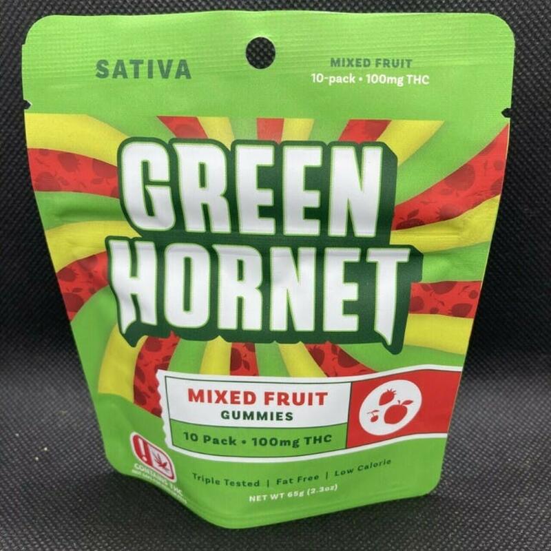 Green Hornet Gummy - Mixed Fruit (Sativa) 100mg Gummies