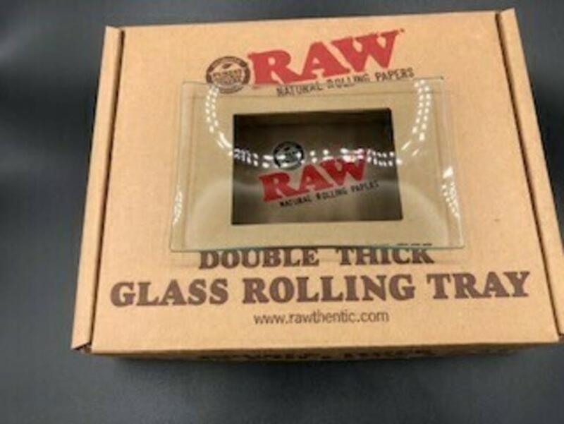 RAW DOUBLE GLASS ROLLING TRAY