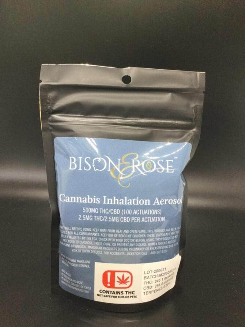 Bison & Rose 2.5MG Cannabis Inhalation Aerosol
