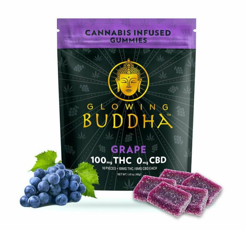 Grape 100mg Gummies - Glowing Buddha