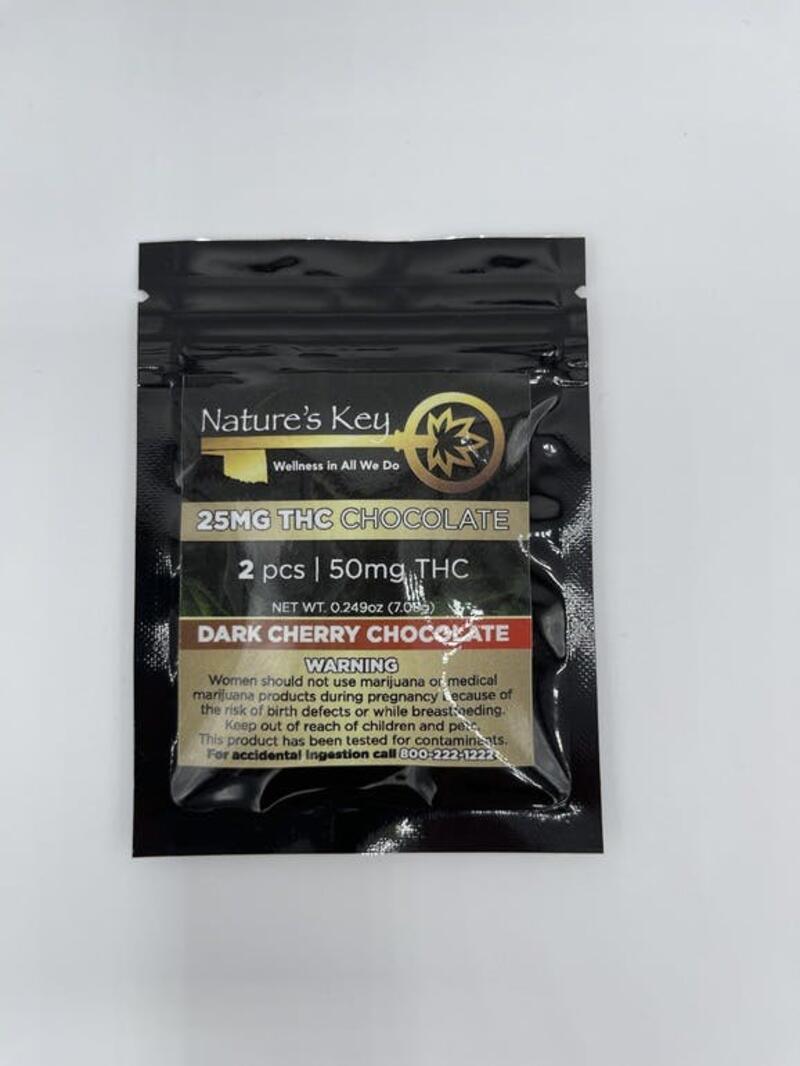 50mg THC Dark Cherry Chocolate - Single Serve Pack