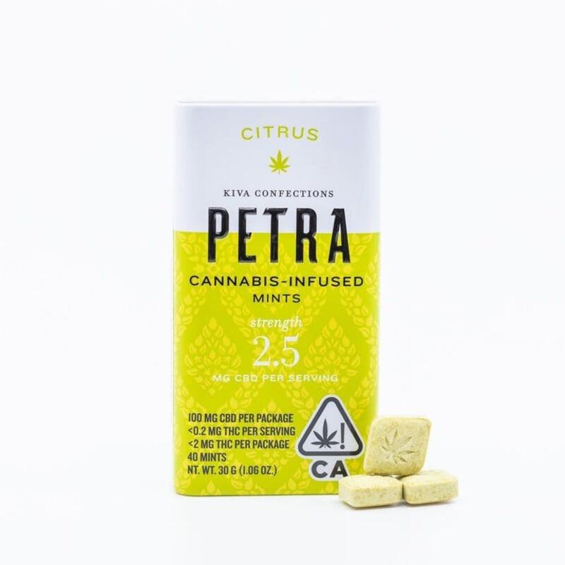 Kiva | Petra Citrus CBD Mint 100MG CBD