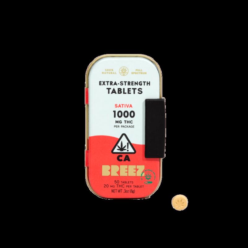 Breez Extra Strength Tablet Tins Sativa 1000mg