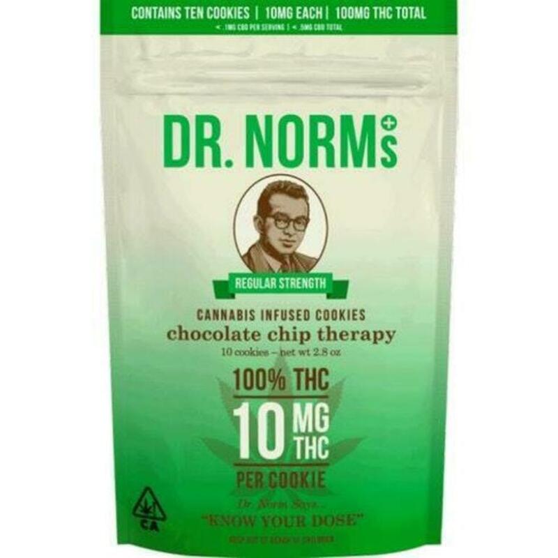 Dr. Norms - Dr Norms Choc Chip Therapy Cookies 100mg (Bag of 10)