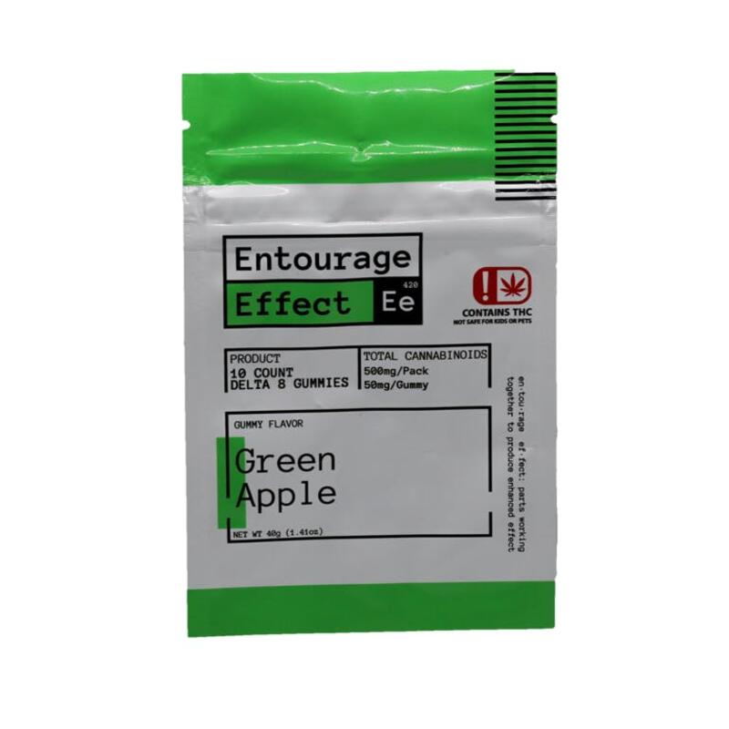 500mg-Entourage Effect-D8 Green Apple Gummies 10ct
