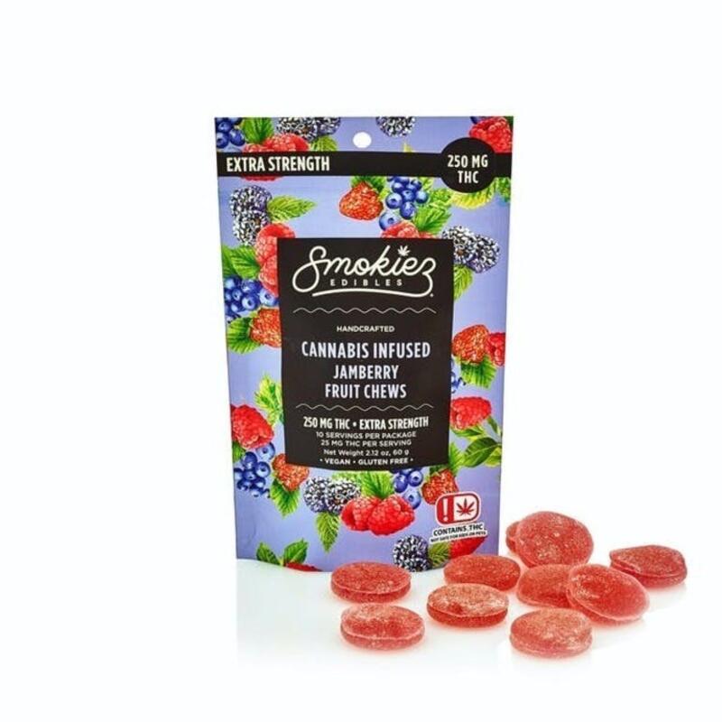 Gummy | Smokiez | 250mg | Gummy | Sweet Jamberry Fruit Chews