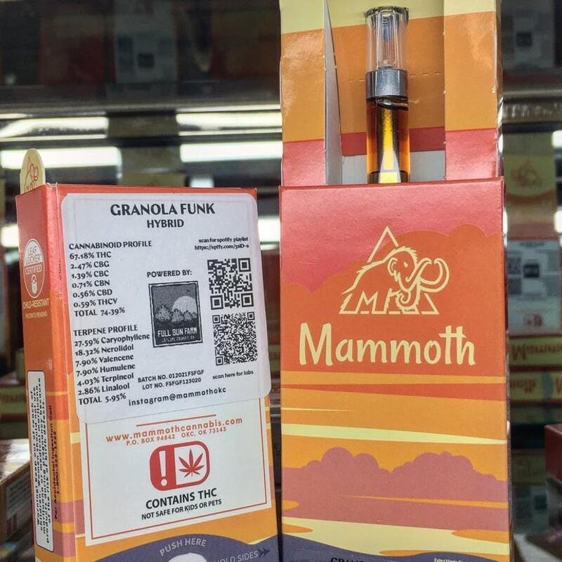 Mammoth 1 Gram Cartridge Granola Funk